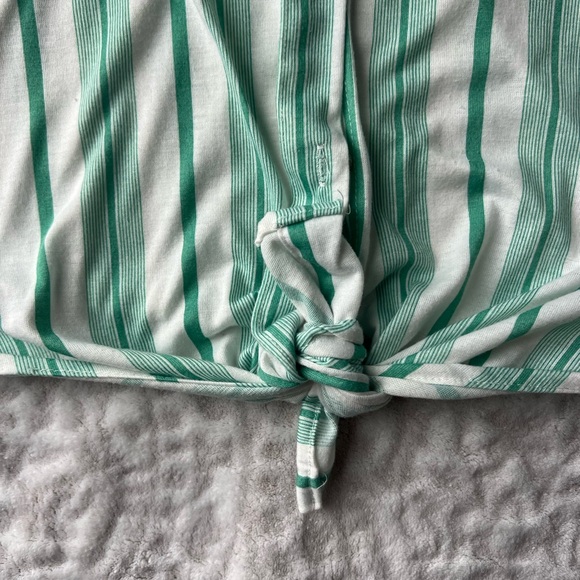 Eden & Olivia Green and White Summer Button Up Blouse Size XL - Picture 5 of 11